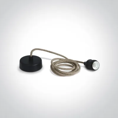 0990/B BLACK E27 ROPE WIRE 2m SUSPENSION