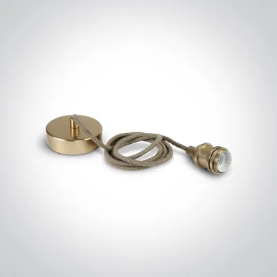 0990/BBS BRUSHED BRASS E27 ROPE WIRE 2m SUSPENSION