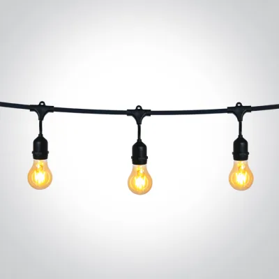 0994/B BLACK STRING LIGHTS IP44 8,5m 15xE27 12W