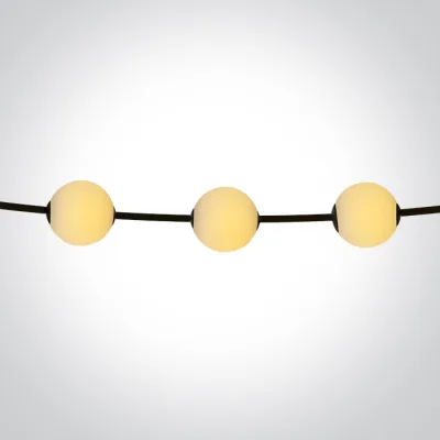 0998/B BLACK STRING LIGHTS 5,5m 6x1W EW IP65 230V/24V