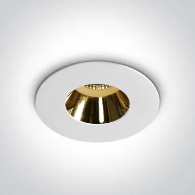 10105MD/W/GL WHITE GU10 10W GOLD REFLECTOR DARK LIGHT