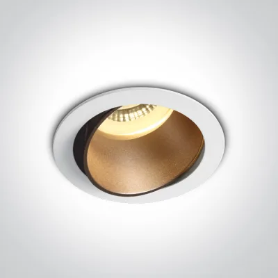 11105M/W/BS WHITE GU10 10W BRASS REFLECTOR DARK LIGHT ADJUSTABLE