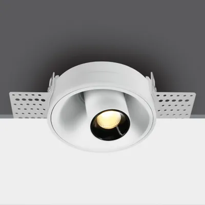 11107TTR/W/W WHITE COB LED 7W TRIMLESS WW 38deg ADJUSTABLE DARK LIGHT 230V