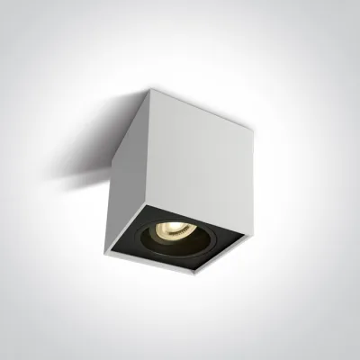 12105YA/W WHITE GU10 10W ADJUSTABLE SQUARE 100-240V
