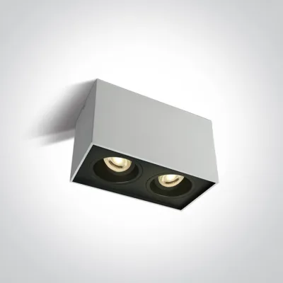 12205YA/W WHITE GU10 2x10W ADJUSTABLE SQUARE 100-240V