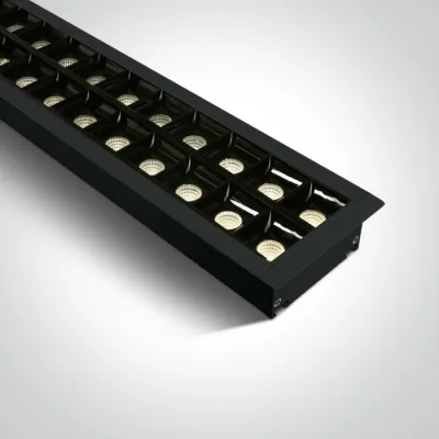 38150BR/B/W BLACK RECESSED 96pcs SPOTS UGR17 40W WW 1300mm 34deg 230V DARK LIGHT