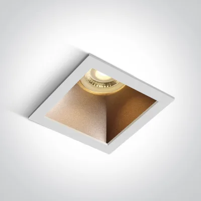 50105M/W/BS WHITE GU10 10W BRASS REFLECTOR DARK LIGHT
