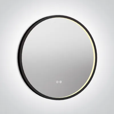 60208C/B/V BLACK ROUND MIRROR 20W CCTV IP44 230V DIMMABLE