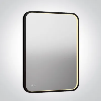 60208D/B/V BLACK RECTANGULAR MIRROR 20W CCTV IP44 230V DIMMABLE