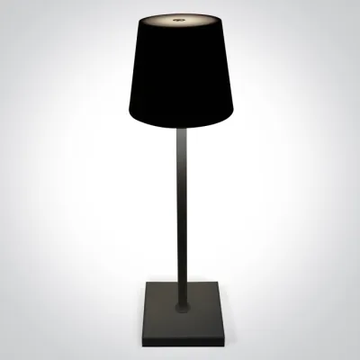 61082/B BLACK 3,5W WW TABLE LAMP RECHARGEABLE USB SOCKET IP54 DIMMABLE