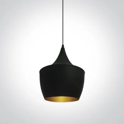 63044/B/BS BLACK E27 12W BRASS REFLECTOR