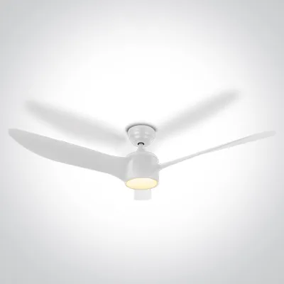 6306/W/V WHITE ABS ROD FAN 40W LED 22W CCTV IP20 230V