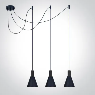 63122B/B BLACK WITH BLACK SHADE 10W 3xE27