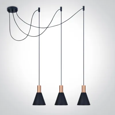 63122B/CU COPPER BLACK SHADE 10W 3xE27