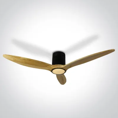 6312LC/B/V LIGHT WOOD BLACK CEILING FAN 25W LED 22W CCTV IP20 230v
