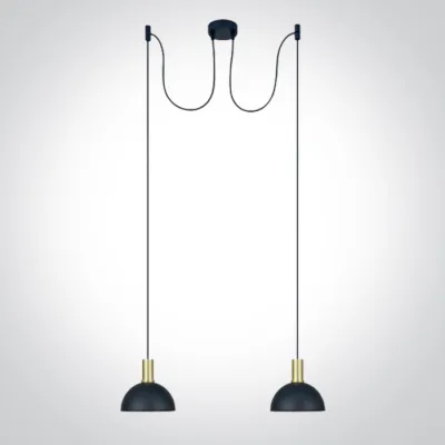 63140B/BBS BRUSHED BRASS WITH BLACK SHADE 10W 2xE27