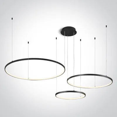 63150B/B/W BLACK 3x RINGS 40cm/60cm/80cm 65W WW IP20 230V DIMMABLE