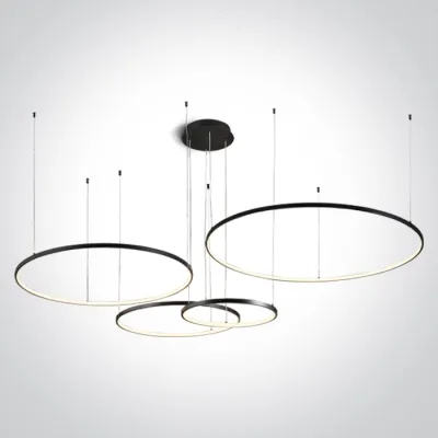 63150C/B/W BLACK 4x RINGS 40cm/60cm/80cm/100cm 100W WW IP20 230V DIMMABLE