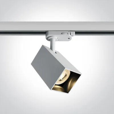 65105NAT/W WHITE GU10 10W TRACK SPOT DARK LIGHT SQUARE