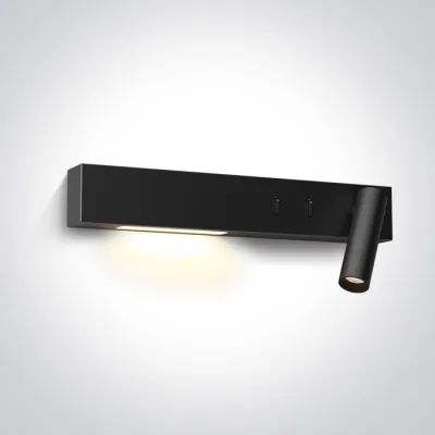 65146A/B/W BLACK 3W SPOT + 6W WW WALL LAMP IP20 230V