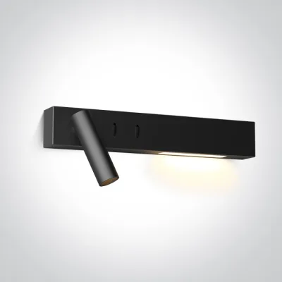 65146/B/W BLACK 3W SPOT + 6W WW WALL LAMP IP20 230V