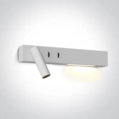 65146/W/W WHITE 3W SPOT + 6W WW WALL LAMP IP20 230V