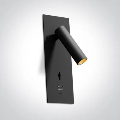65746RA/B/W BLACK RECESSED SPOT 3W WW IP20 USB + TYPE C 230V