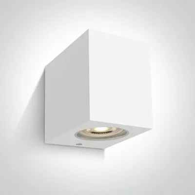 67142H/W WHITE WALL LIGHT GU10 6W IP65
