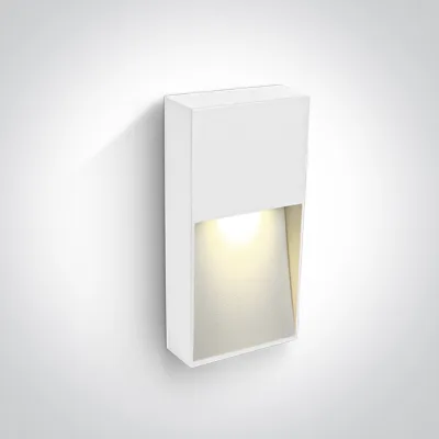 67359C/W/V WHITE WALL LIGHT 3W CCTV IP65 DARK LIGHT 230V