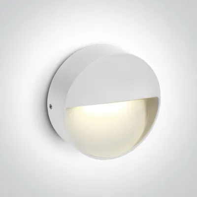 67359/W/V WHITE WALL LIGHT 3W CCTV IP65 DARK LIGHT 230V