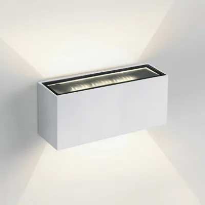 67374A/W/W WHITE WALL LIGHT 2x6W WW IP54 230V