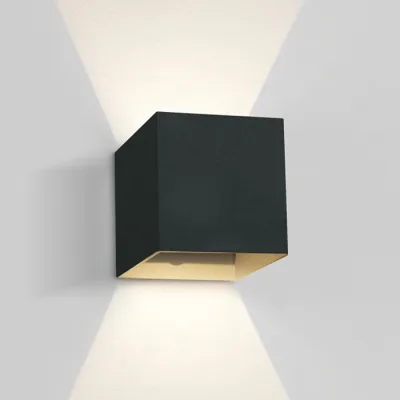 67398C/B/W BLACK WALL 2x3W WW IP54 DARK LIGHT 100-240V