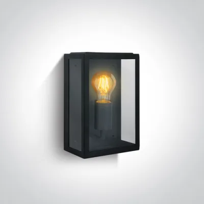 67406/B BLACK WALL LIGHT 12W E27 IP43