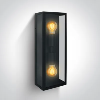 67406B/B BLACK WALL LIGHT 12W 2xE27 IP43