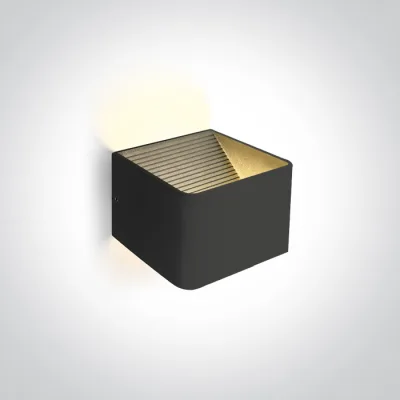 67466A/B/W BLACK WALL LIGHT LED 6W WW IP20 230V