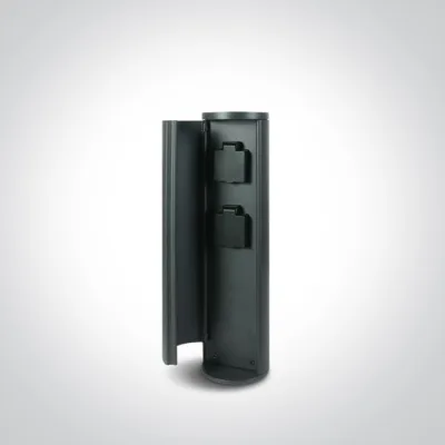 67494/AN ANTHRACITE BOLLARD 40cm IP44 230V 2x SCHUKO sockets Max 1000W each