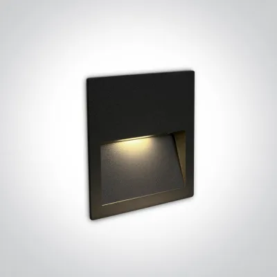 68068A/B/V BLACK WALL RECESSED 3W CCTV IP65 DARK LIGHT 230V
