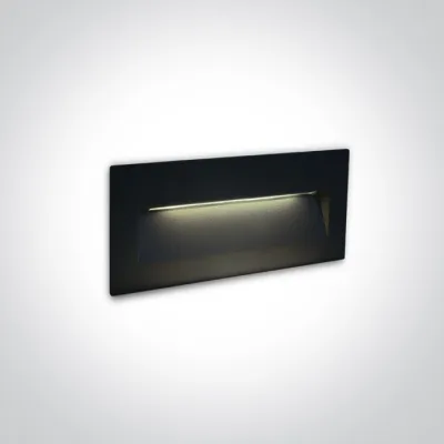 68068B/B/V BLACK WALL RECESSED 6W CCTV IP65 DARK LIGHT 230V