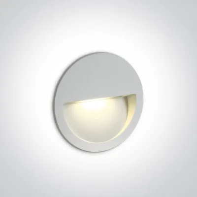 68068/W/V WHITE WALL RECESSED 3W CCTV IP65 DARK LIGHT 230V