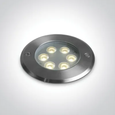 69076B/W SS316L IP67 INGROUND 6x1W WW 24V DC LOW DEPTH DIMMABLE
