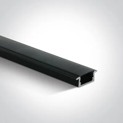 7902R/B/B BLACK RECESSED PROFILE 2m + BLACK PC diffuser