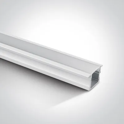 7904R/W WHITE RECESSED PROFILE 2m + PC opal diffuser