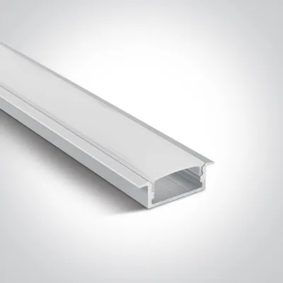 7906R/W WHITE RECESSED PROFILE 2m FOR 20mm STRIPS + PC OPAL DIFF