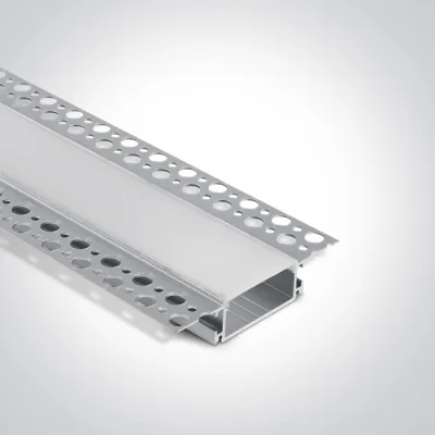 7906TR/AL TRIMLESS PROFILE 2m FOR 37mm STRIPS PC OPAL DIFFUSER