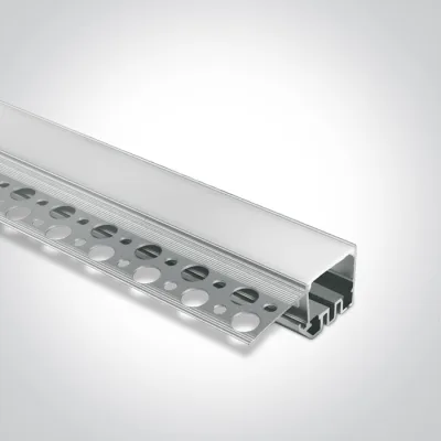 7909TR/AL TRIMLESS PROFILE 2m FOR 20mm STRIPS PC OPAL DIFFUSER