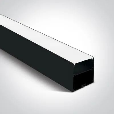 7910A/B BLACK SURFACE PROFILE 2m FOR 45mm STRIPS + PC OPAL DIFFUSER