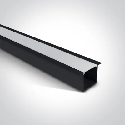 7910R/B BLACK RECESSED PROFILE 2m + PC opal diffuser