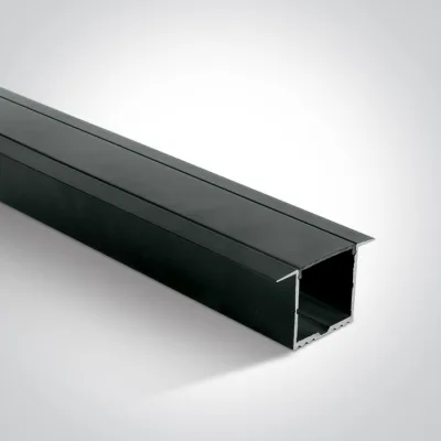 7910R/B/B BLACK RECESSED PROFILE 2m + BLACK PC diffuser