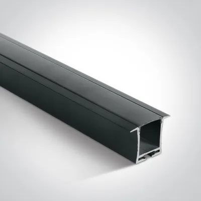 7912R/B/B BLACK RECESSED PROFILE 2m + BLACK PC diffuser