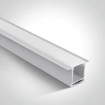 7912R/W WHITE RECESSED PROFILE 2m + PC OPAL DIFFUSER